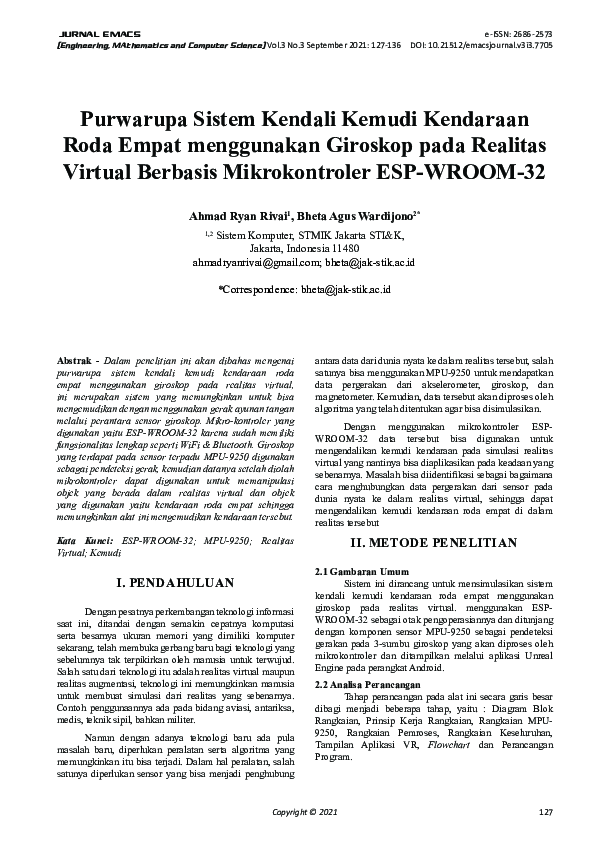 (PDF) Purwarupa Sistem Kendali Kemudi Kendaraan Roda Empat menggunakan ...