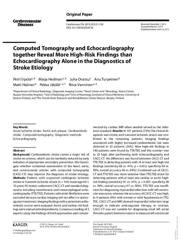 (PDF) Computed Tomography and Echocardiography together Reveal More ...