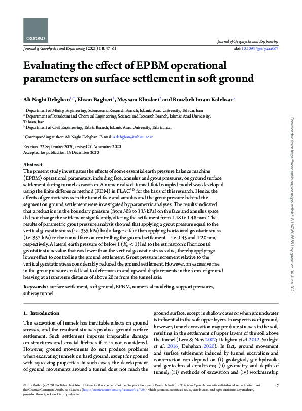 (PDF) Evaluating the effect of EPBM operational parameters on surface ...