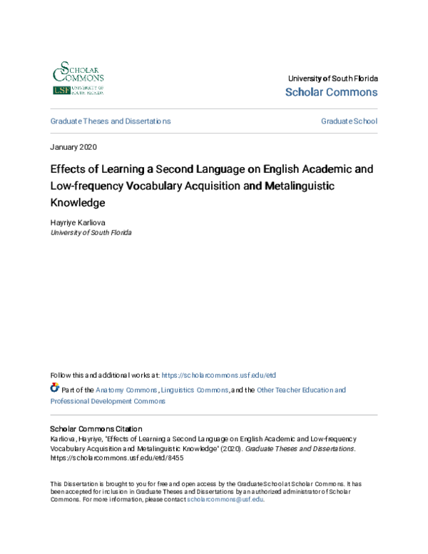 (PDF) Effects of Learning a Second Language on English Academic and Low ...