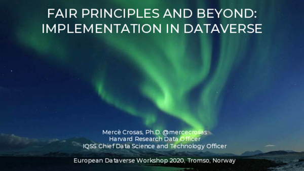 (PDF) Fair Principles and Beyond: Implementation in Dataverse