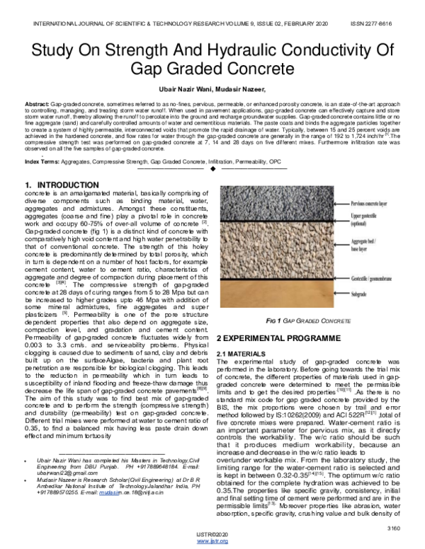 (PDF) Study On Strength And Hydraulic Conductivity Of Gap Graded Concrete