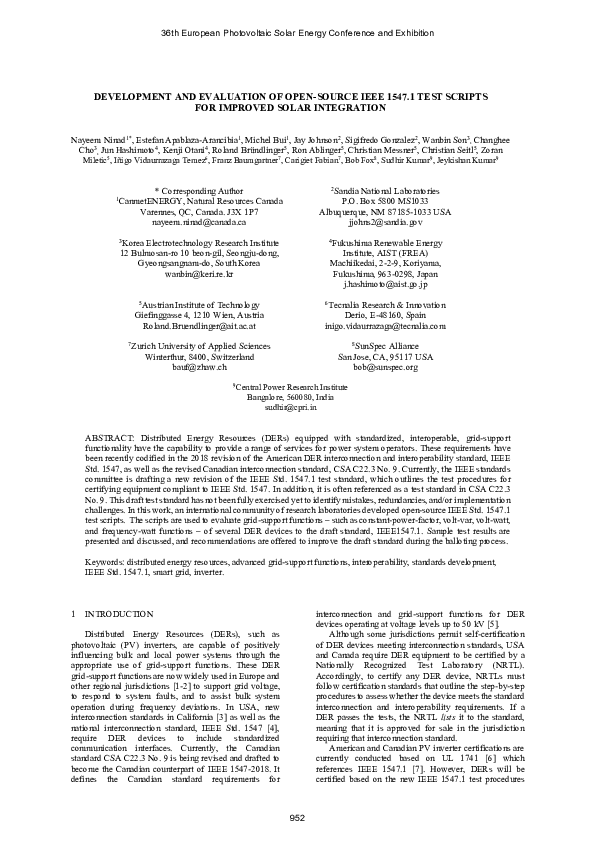 (PDF) Development and evaluation of open-source IEEE 1547.1 test ...