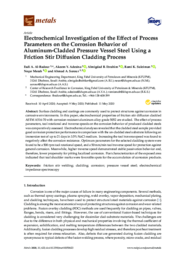 (PDF) Electrochemical Investigation of the Effect of Process Parameters ...