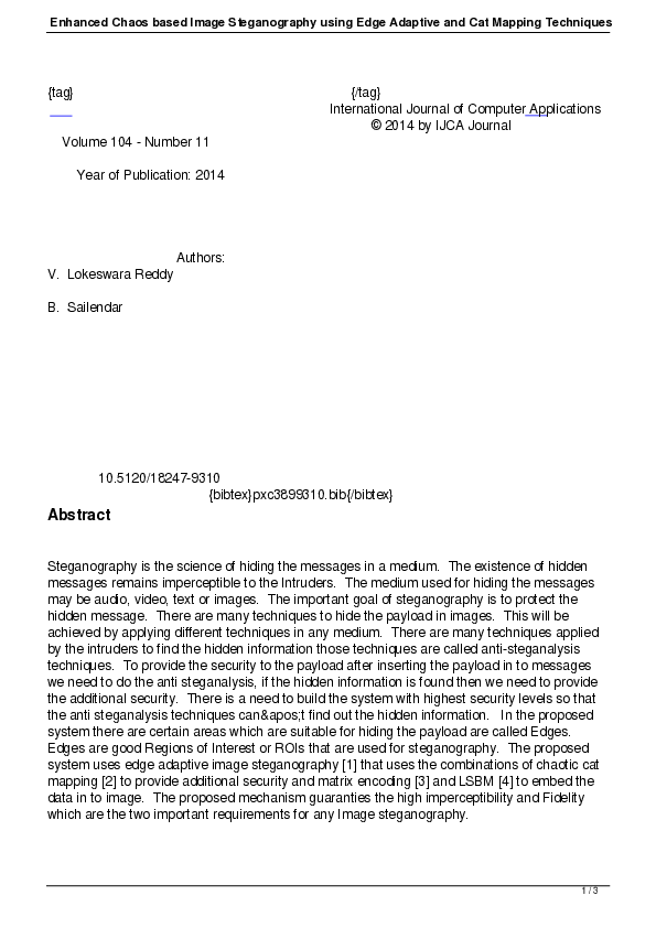 (PDF) Enhanced Chaos based Image Steganography using Edge Adaptive and ...
