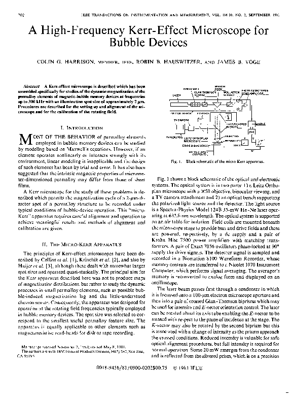 (PDF) A high-frequency Kerr-effect microscope for bubble devices