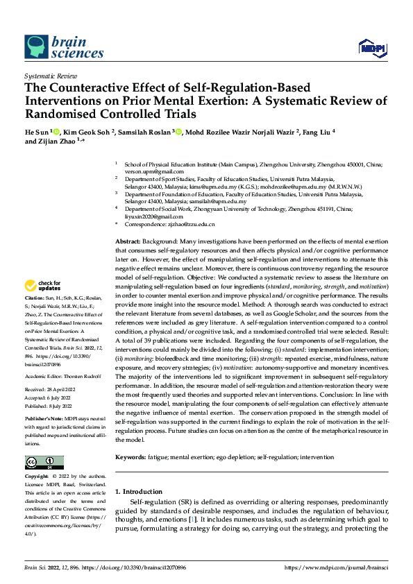 (PDF) The Counteractive Effect of Self-Regulation-Based Interventions ...