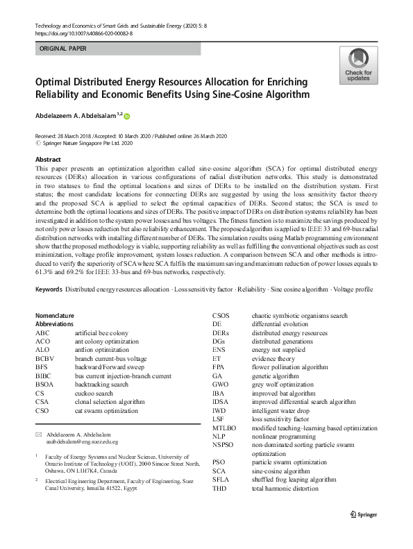 (PDF) Optimal Distributed Energy Resources Allocation for Enriching ...