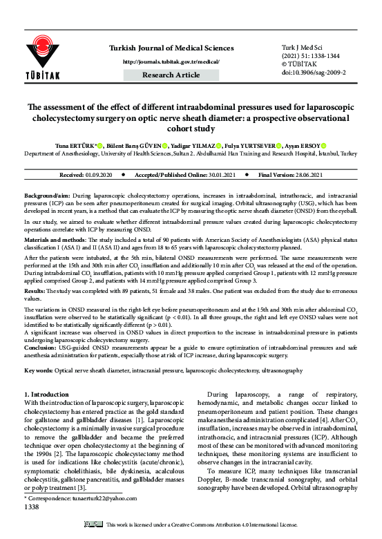 (PDF) The assessment of the effect of different intraabdominal ...