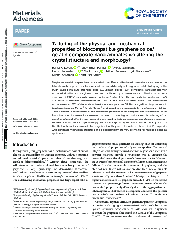 (PDF) Tailoring of the physical and mechanical properties of