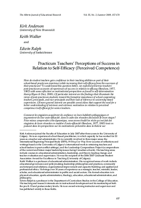 (PDF) Practicum Teachers' Perceptions of Success in Relation to Self ...