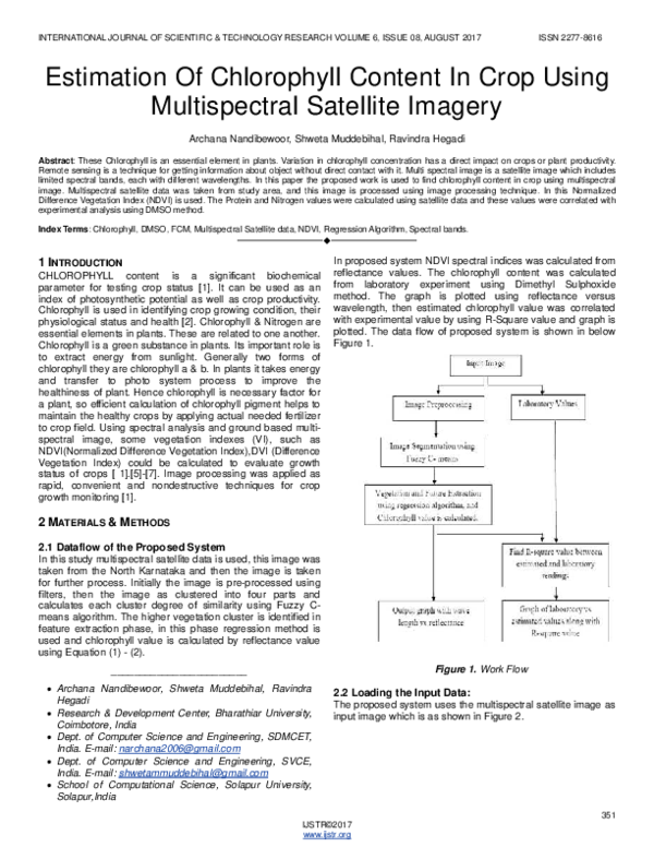 (PDF) Estimation Of Chlorophyll Content In Crop Using Multispectral ...