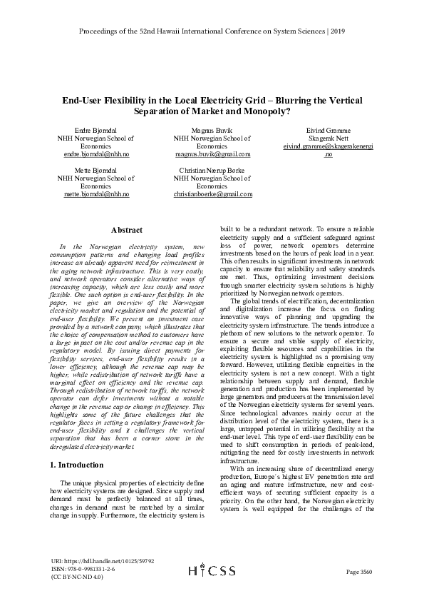 (PDF) End-User Flexibility in the Local Electricity Grid – Blurring the ...