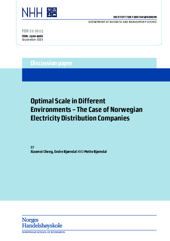 (PDF) Optimal Scale in Different Environments The Case of Norwegian ...