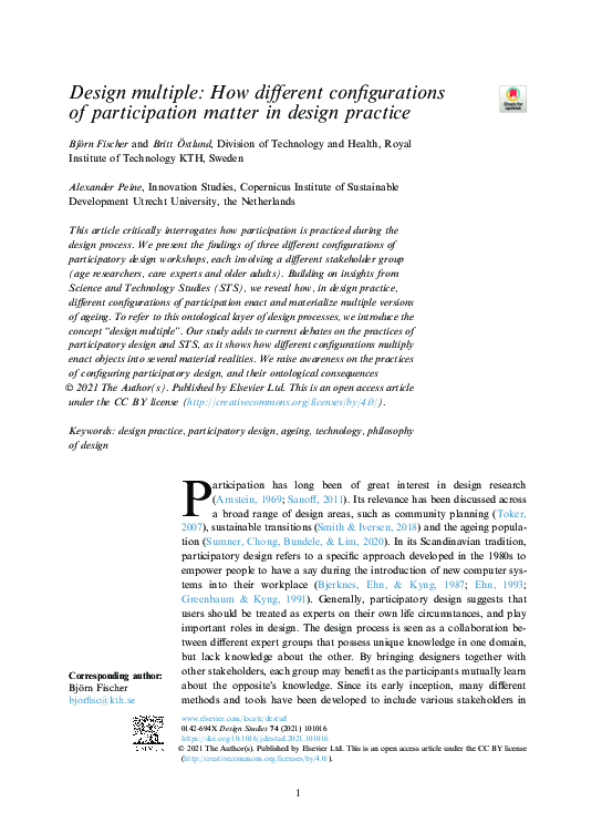 (PDF) Design multiple: How different configurations of participation ...
