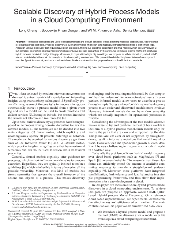(PDF) Scalable Discovery of Hybrid Process Models in a Cloud Computing ...