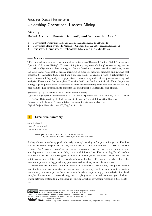 (PDF) Unleashing Operational Process Mining