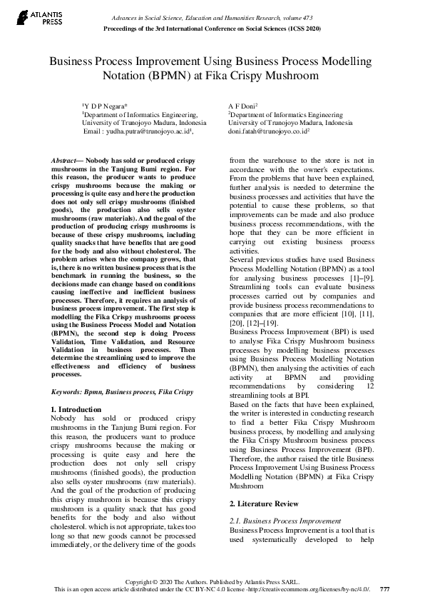 (PDF) Business Process Improvement Using Business Process Modelling ...