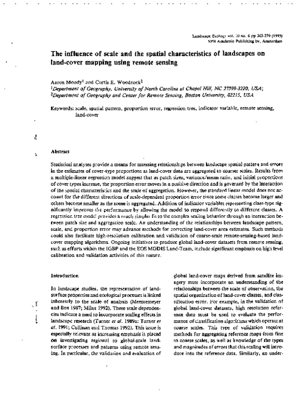 (PDF) The influence of scale and the spatial characteristics of ...