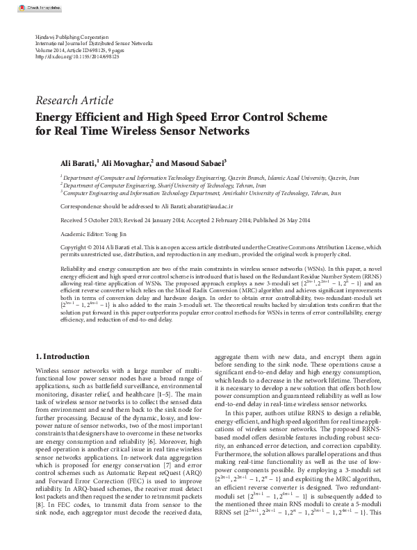 (PDF) Energy Efficient and High Speed Error Control Scheme for Real ...