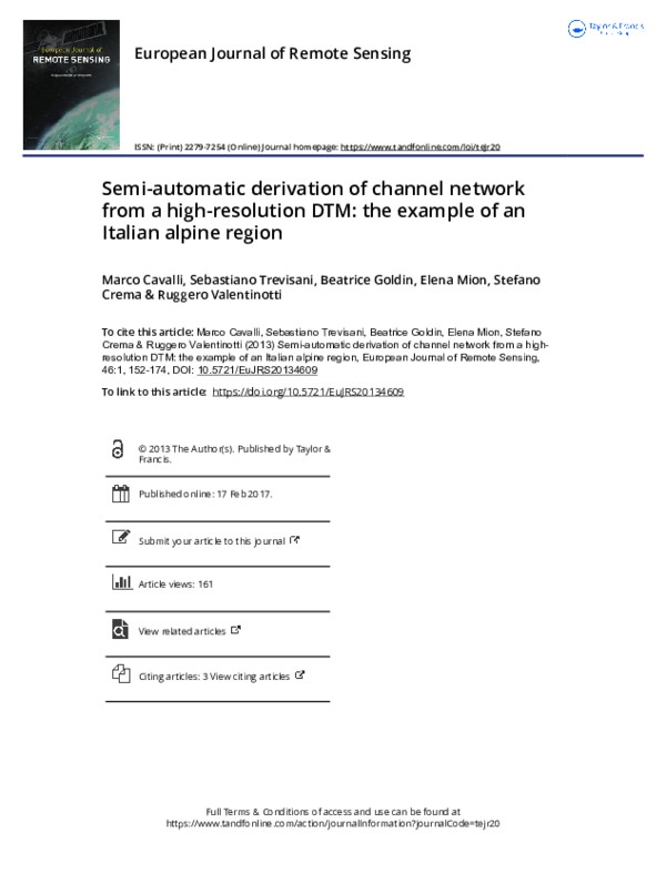 (PDF) Semi-automatic derivation of channel network from a high ...