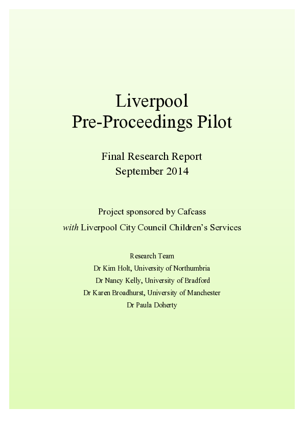 (PDF) Liverpool Pre-Proceedings Pilot Final Research Report