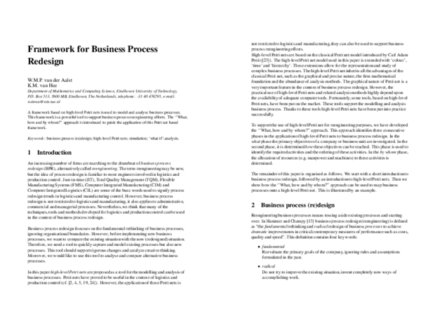 (PDF) Framework for Business Process Redesign