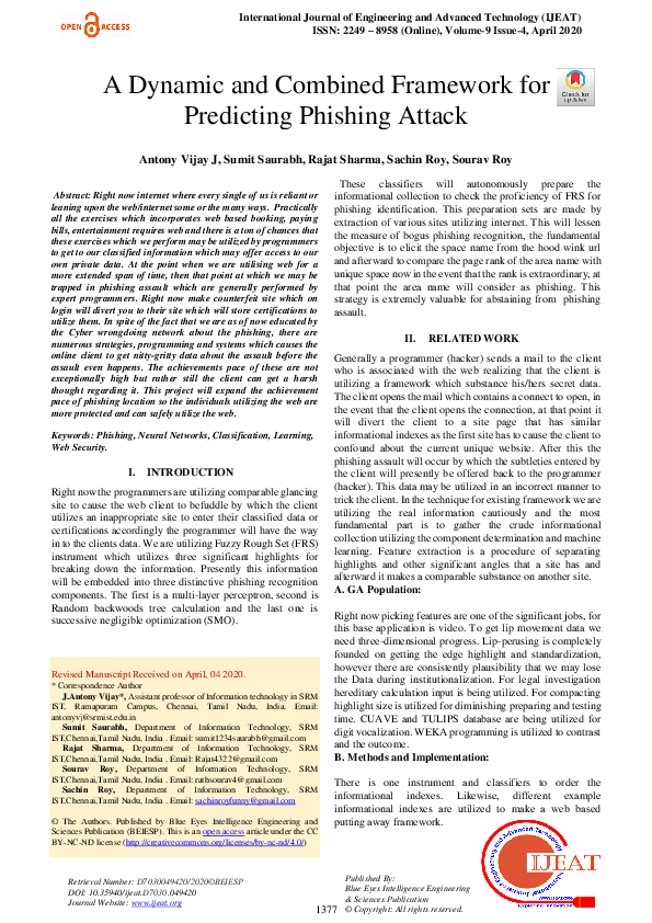 (PDF) A Dynamic and Combined Framework for Predicting Phishing Attack