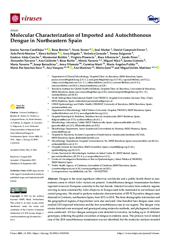 (PDF) Molecular Characterization of Imported and Autochthonous Dengue ...