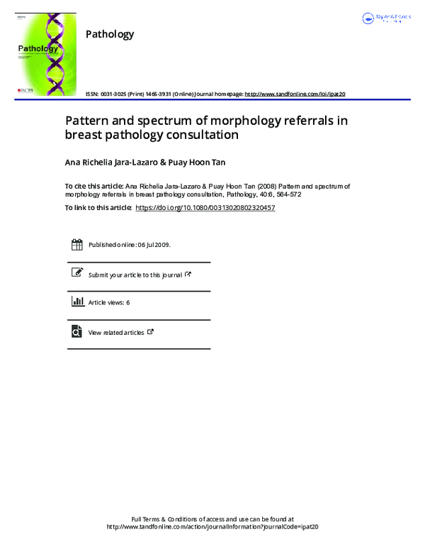 (PDF) Pattern and spectrum of morphology referrals in breast pathology ...