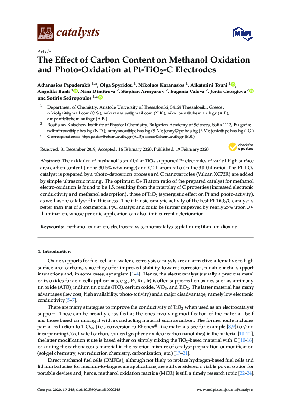 (PDF) The Effect of Carbon Content on Methanol Oxidation and Photo ...