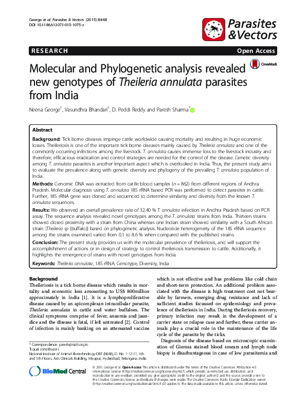 (PDF) Molecular and Phylogenetic analysis revealed new genotypes of ...