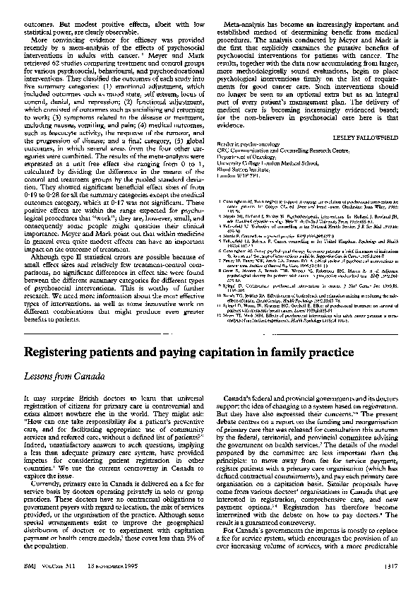 (PDF) Registering patients and paying capitation in family practice