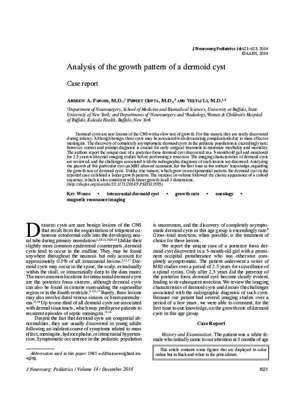 (PDF) Analysis of the growth pattern of a dermoid cyst