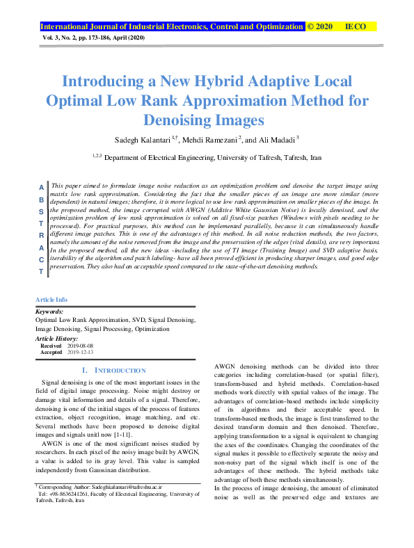 (PDF) Introducing a New Hybrid Adaptive Local Optimal Low Rank ...