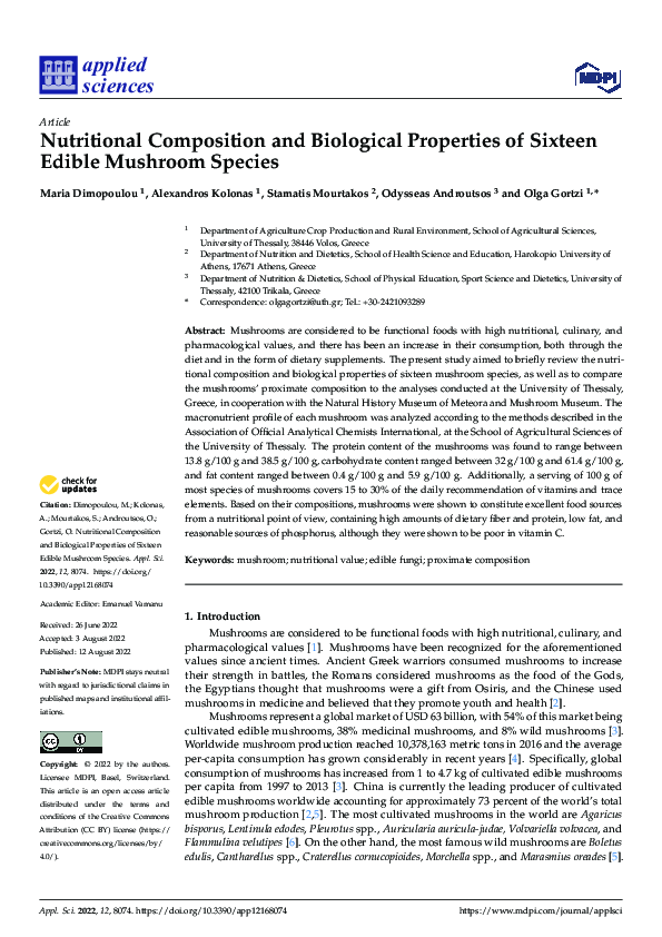 (PDF) Nutritional Composition and Biological Properties of Sixteen ...