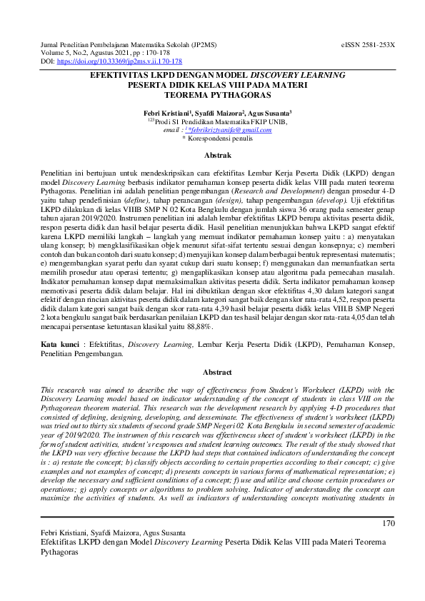 (PDF) Efektifitas LKPD Dengan Model Discovery Learning Peserta Didik ...