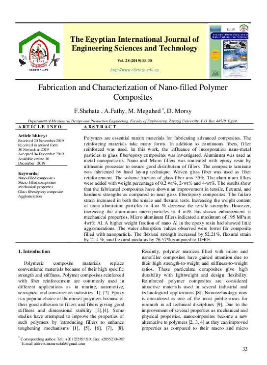 (PDF) Fabrication and Characterization of Nano-filled Polymer Composites