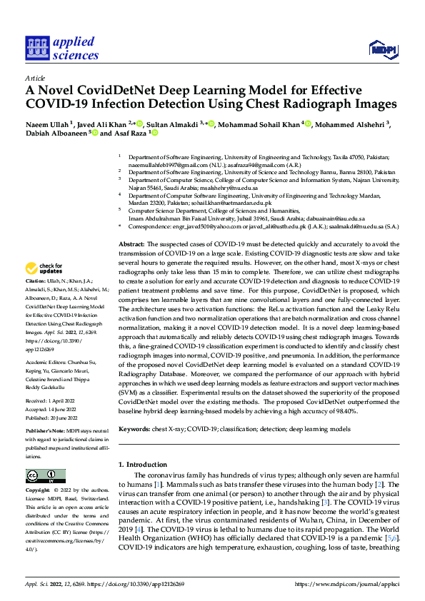 (PDF) A Novel CovidDetNet Deep Learning Model for Effective COVID-19 ...