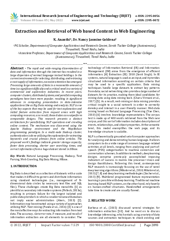 (PDF) Extraction and Retrieval of Web based Content in Web Engineering