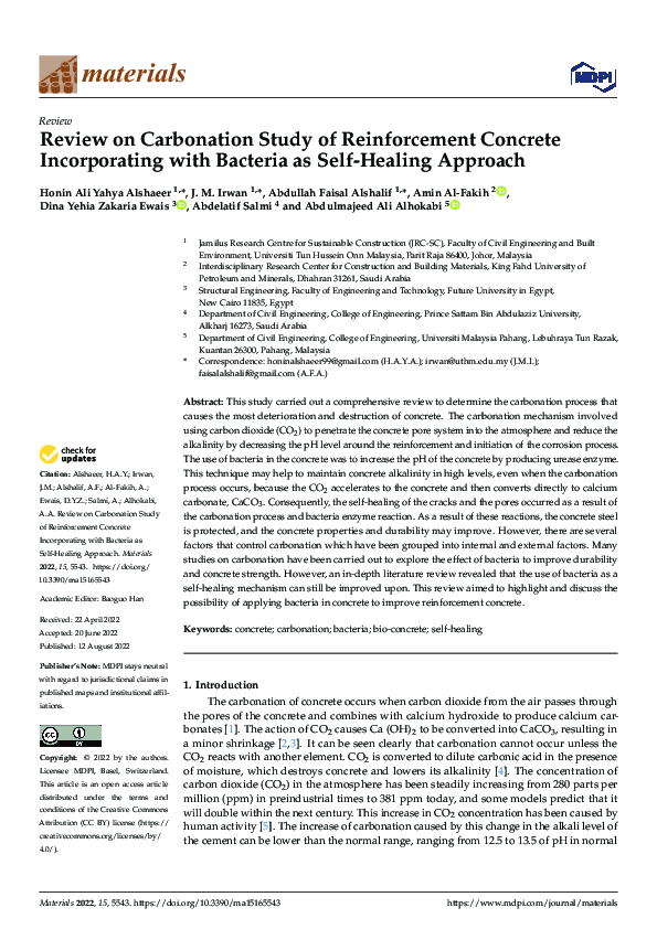 (PDF) Review on Carbonation Study of Reinforcement Concrete ...