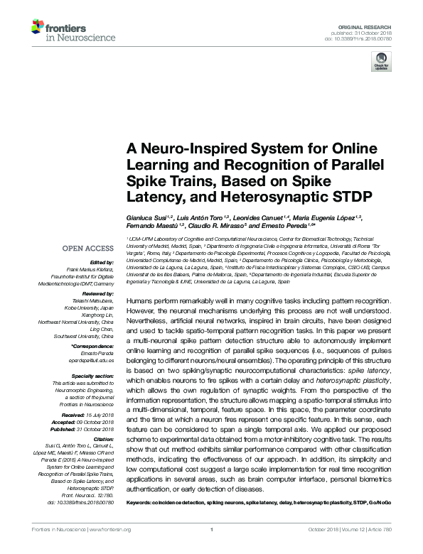 (PDF) A Neuro-Inspired System for Online Learning and Recognition of ...