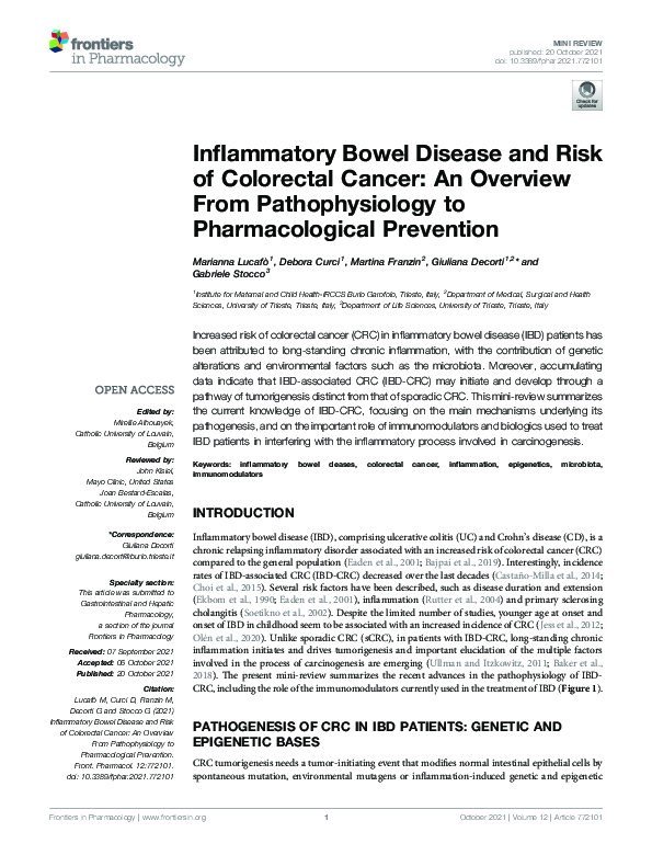 (PDF) Inflammatory Bowel Disease and Risk of Colorectal Cancer: An ...