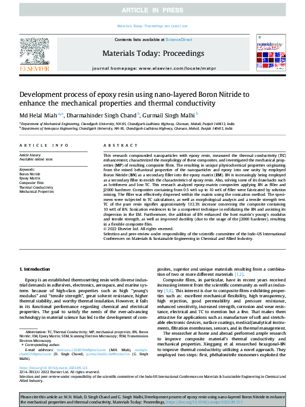 (PDF) Development process of epoxy resin using nano-layered Boron ...