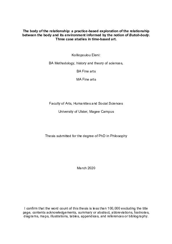(PDF) The body of the relationship a practicebased exploration of