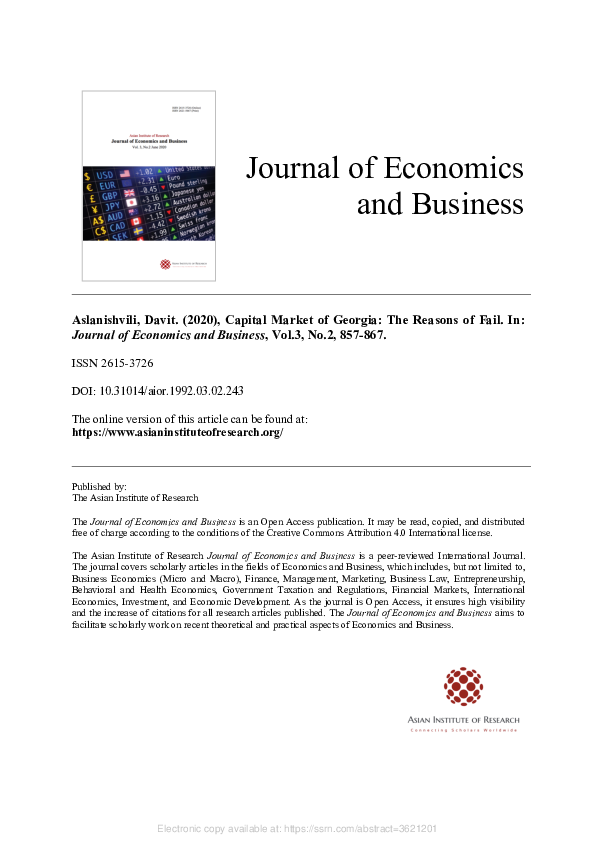 (PDF) Journal of Economics and Business