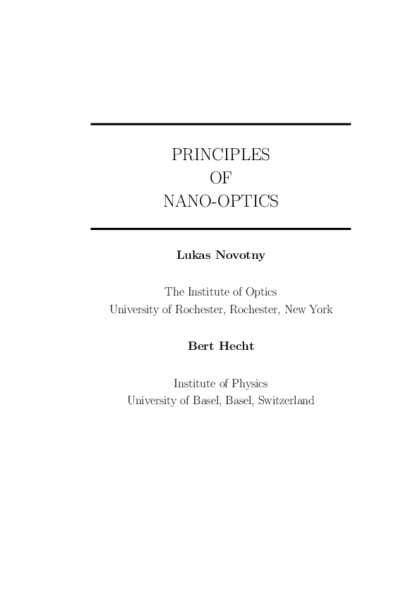 (PDF) Principles of NanoOptics B. Hecht Academia.edu