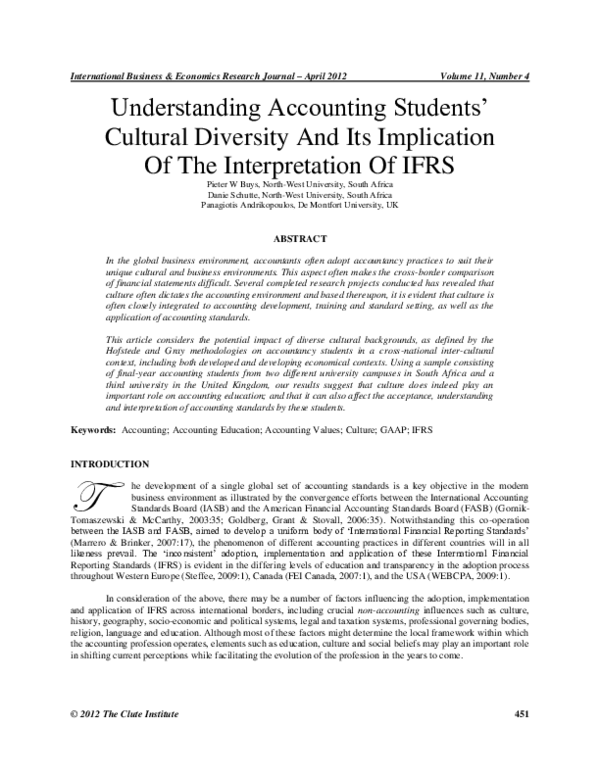 (PDF) Understanding Accounting Students Cultural Diversity And Its ...