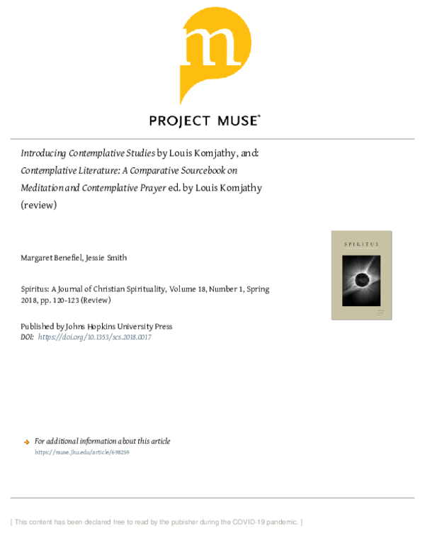 (PDF) Introducing Contemplative Studies by Louis Komjathy, and ...