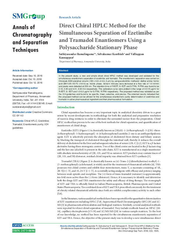 (PDF) Direct Chiral HPLC Method for the Simultaneous Separation of ...